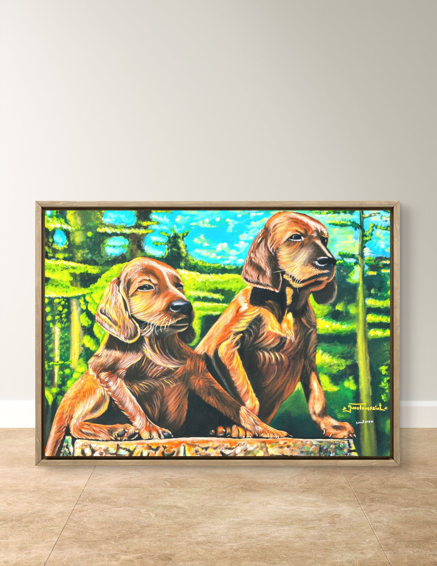 "Portrait couple chien" Juno Toussaint (Print)