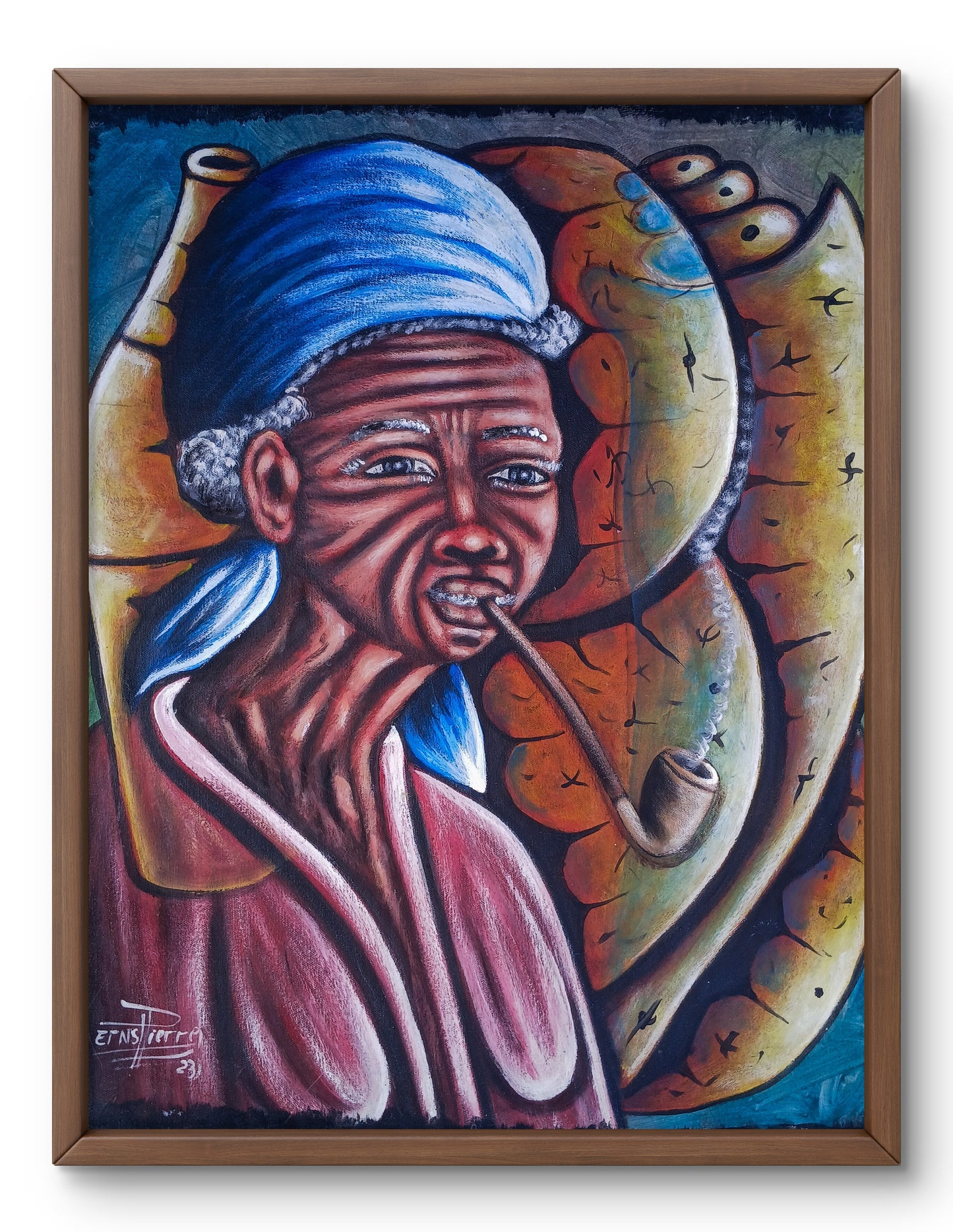 "Granmoun lakou" Ernest Pierre (Print)